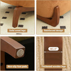 KEIKI Velvet Accent Chair with Solid Wood Legs, Armless Cute Single Seat Sofa - Image 3