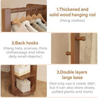 WoodsWhisper Full Length Mirror Coat Rack Solid Wood Floor Mirror 66"x12" Full - Image 6