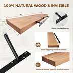 36x8x1.6 inch Floating Shelves Set of 2 – Solid Wood Rustic Oak Wall Mounted - Image 4