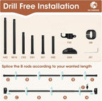 SUNALLY Room Divider Curtain Rod, No Drilling Room Separator - Image 6