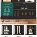 CSZZD Hall Tree with Bench and Shoe Storage, Farmhouse Entryway Bench with Coat - Image 3