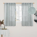 Semi Sheer Linen Curtains 48 Inch Length 2 Panels, 34 x 48 Inch | Light by LAMIT