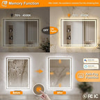 ENZE 24" x 32" Smart LED Bathroom Mirror - Image 4
