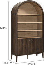 Modway Nolan Tall Arched Storage Display Cabinet in Dark Walnut - Image 3