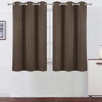 Chocolate Brown Blackout Curtains 38 x 54 Inch Length/Set of 2 Curtain by Lemomo