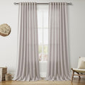 Stone Grey Linen Curtains 102 Inches Long by Nanspring