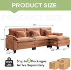 Oprisen 120" Modular Sectional Sofa, Comfy Cloud Couch Sectional Sofa - Image 7