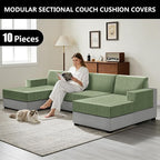 UNBBRRL 10 Pieces Stretch Sofa Cushion Covers - Image 6