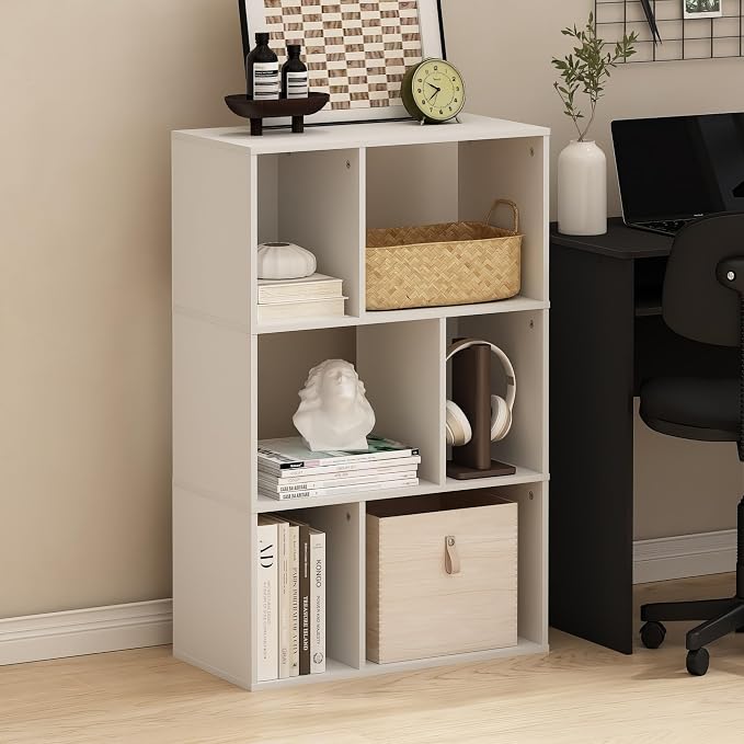 Furinno DALY Book Shelf, 6-Cube Bookshelf, Cube Storage Organizer Bookcase - Image 2