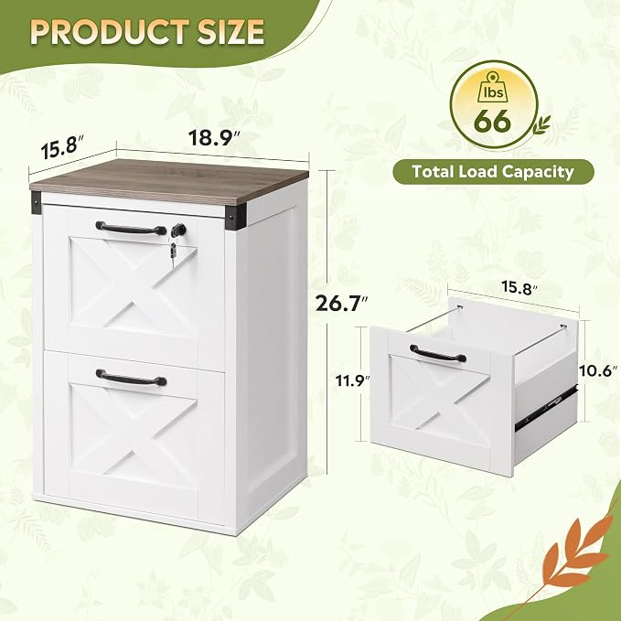 DEVAISE 2 Drawer File Cabinet - Image 3