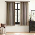 MIULEE Cafe Brown Pinch Pleated 100% Blackout Linen Curtains 40x63 Inches | by MIULEE