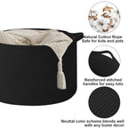 115L Extra Large Blanket Basket, Woven Rope Laundry Basket Hamper - Image 3