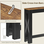 YATINEY Farmhouse Console Table, 39.4'' Small Narrow Entryway Table, Wood Couch - Image 8