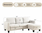 78" Sectional Sofa Couches for Living Room, Deep Seat Pet-Friendly Linen Fabric - Image 2