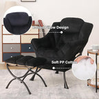 Tiita Lazy Chair with Ottoman, Comfy Leisure Sofa Armchair with Ottoman - Image 4