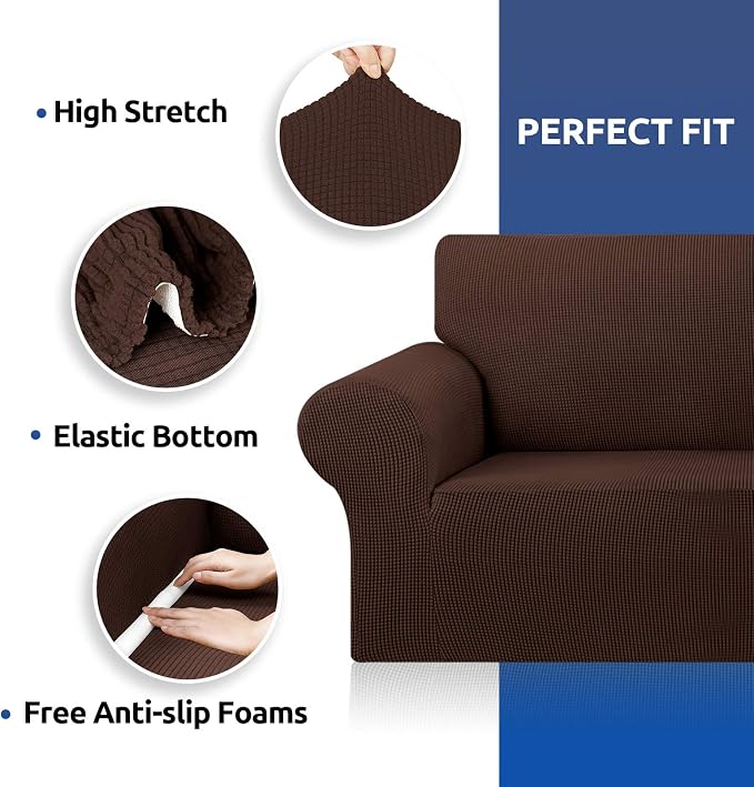 Stretch Oversized Couch Covers for Sofa Slipcover, Chocolate | 1-Piece Washable - Image 6