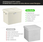 DocSafe Storage Ottoman with Lock, Fireproof＆Waterproof 17 Inches Folding - Image 8
