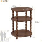 MaxSmeo Small Side Table, 3-Tier Small End Table, Modern Oval Night Stand - Image 3