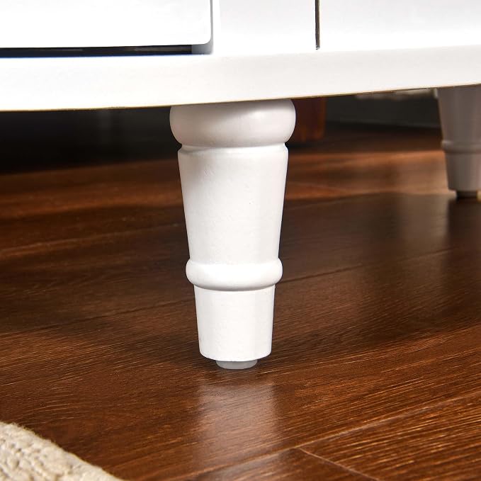 Narrow End Side Table with 2 Storage Drawers and Open Shelf, Retro Vintage Slim - Image 8