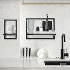 PHOENANCEE Square Floating Shelves, Framed Wall Shelf Decorative Set of 4 - Image 5
