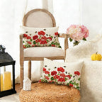 RABUSOFA Spring Summer Outdoor Geranium Pillow Cover Waterproof 12x20 - Image 2