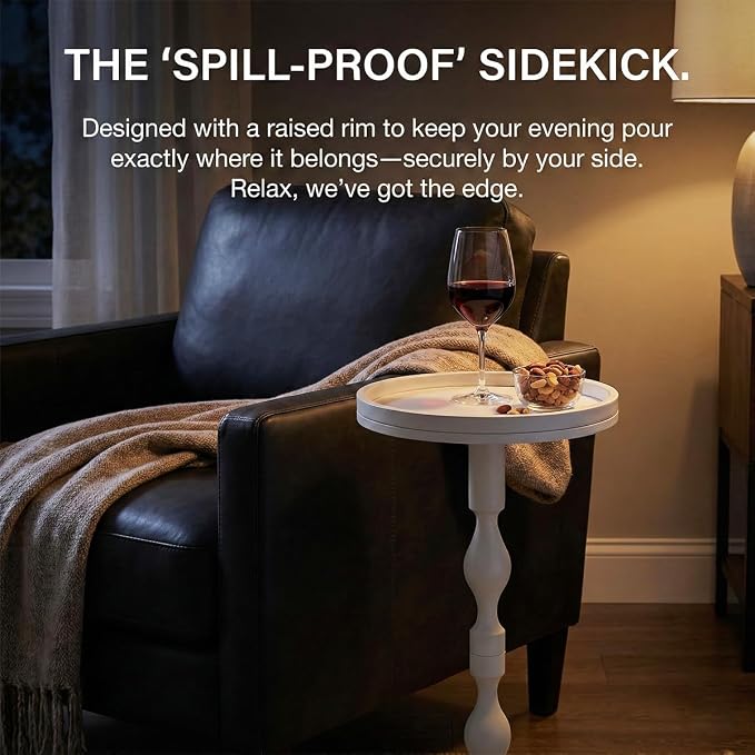 Small Round Drink Table, Pedestal Tables, Small Round Side Table - Image 5