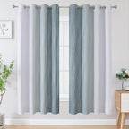 Stone Blue and Greyish White Blackout Curtains - Image 2