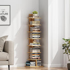 TUTOTAK Narrow Bookshelf, 8-Tier Bookcase, Spine Book Shelf - Image 3