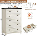 Joaxswe Farmhouse 5 Drawer Dresser - Image 2