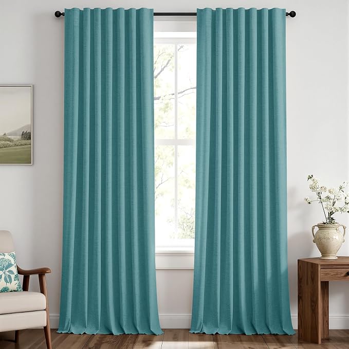 MIULEE 100% Blackout Linen Curtains by MIULEE