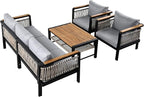 VilroCaz 4 Pieces Outdoor Sectional Sofa Set, All-Weather Patio Seating Group - Image 7