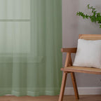 Short Sheer Curtains 30 Inches 2 Panels Set, Kitchen Tiers Light Filtering Rod by OWENIE