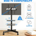 Rfiver Mobile TV Stand for 23-65 Inch LCD LED Flat/Curved Panel Screen TVs up - Image 2