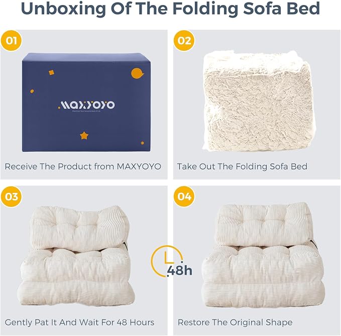 MAXYOYO Folding Sofa Bed, Convertible Sleeper Chair - Image 7