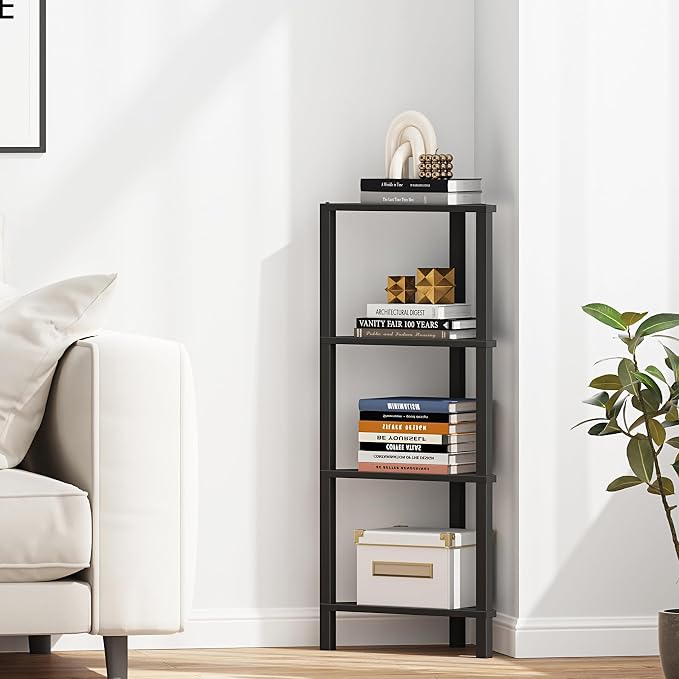 TUTOTAK Corner Shelf, 4-Tier Corner Bookshelf - Image 5
