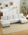 Karl home 110" U-Shape Sectional Couches by Karlhome