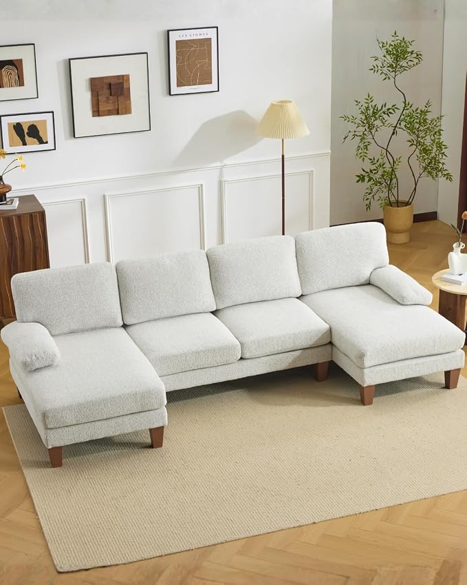 Karl home 110" U-Shape Sectional Couches by Karlhome