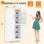 GAIOUS 74.8" Tall Metal Food Cabinet, Storage Cabinets - Image 2