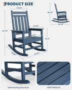 GarveeLife Poly Lumber Rocking Chair Outdoor Set of 4 - Image 2
