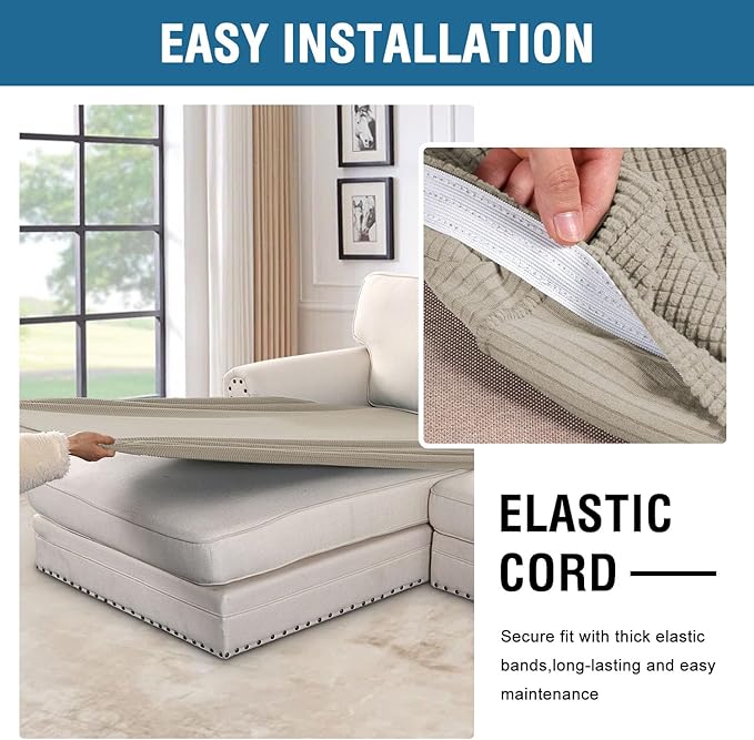 H.VERSAILTEX Super Stretch Individual Chaise Cover Sectional Couch Covers - Image 5