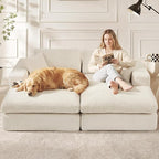 80.7" Oversized Double Chaise Lounge Chair Indoor, Cloud Boneless Sleeper Sofa - Image 2