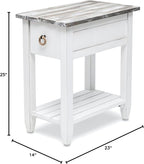 Sea Winds Trading Picket Fence Chairside Table Kiln-Dried Solid Wood Distressed - Image 3