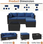Aoxun Outdoor Patio Furniture Set, 5-Pieces All-Weather Rattan Sectional Sofa - Image 2