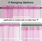 Chyhomenyc Pink Sheer Curtains 90 Inches Long 2 Panels, Light Filtering Pink - Image 5