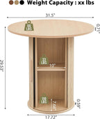 31.5" Round Dining Table for 2-4, Modern Farmhouse Kitchen Table - Image 2
