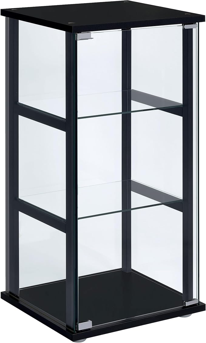 Coaster Home Furnishings Cyclamen 34-inch 3-Tier Clear Tempered Glass Curio by CoasterFineFurniture