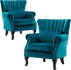 Velvet Accent Chairs Set of 2 by DMFurniture