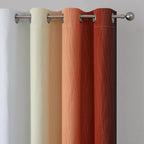 Burnt Orange and Greyish White Ombre Blackout Curtains 52Wx63L Inch Long | - Image 4