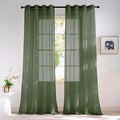 NICETOWN Forest Green Sheer Curtains 96inches Long by NICETOWN