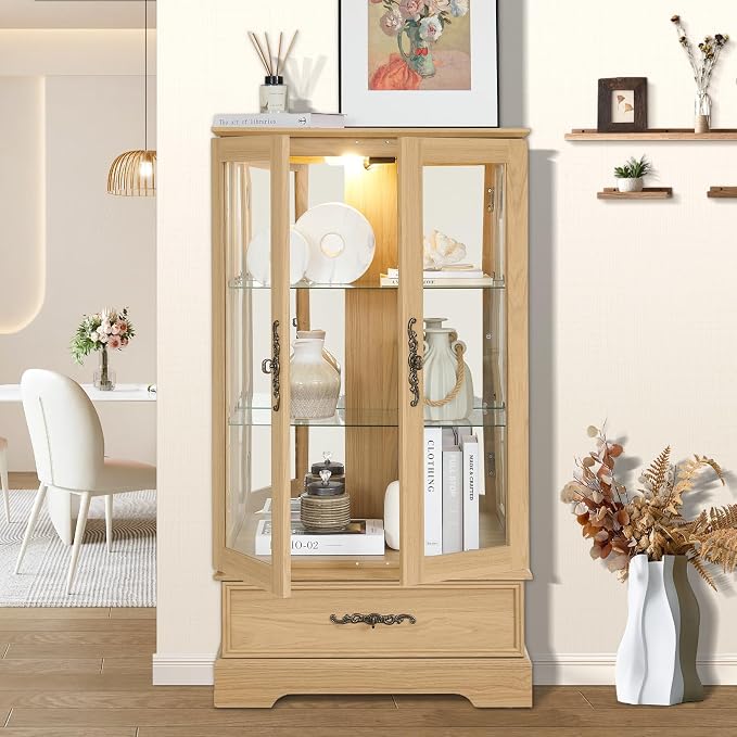 Lighted Glass Curio Display Cabinet - Image 9